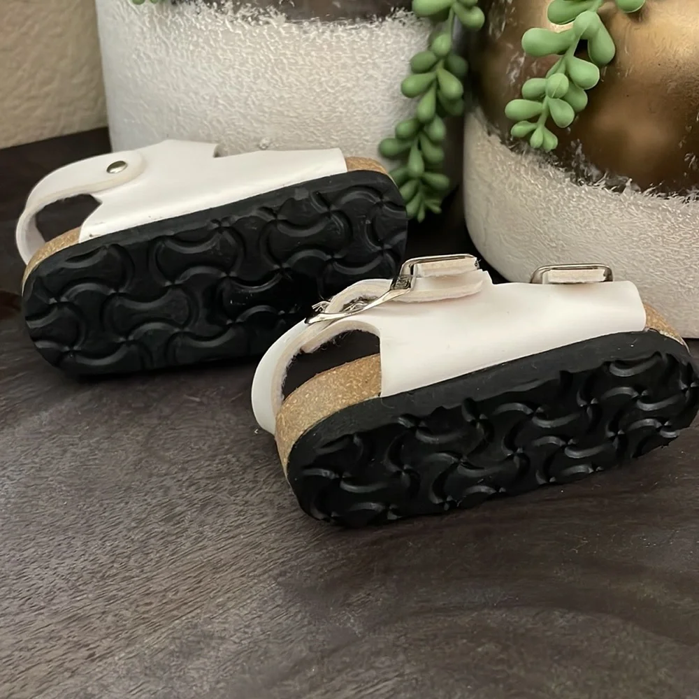 Birkenstock White Kids Double Buckle Sandals